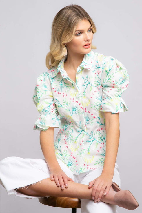 Kora Embroidered Blouse – Berry Spritzer